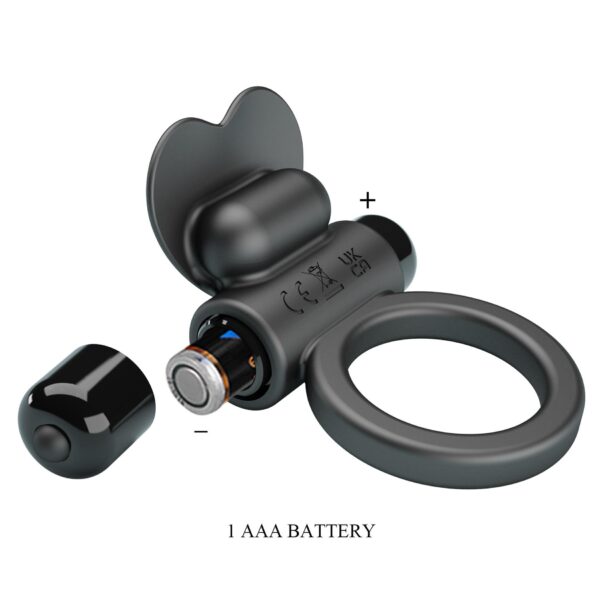 PRETTY LOVE   VIBRANT PENIS RING DEBONAIRE Black, 10 vibration functions - obrazek 10