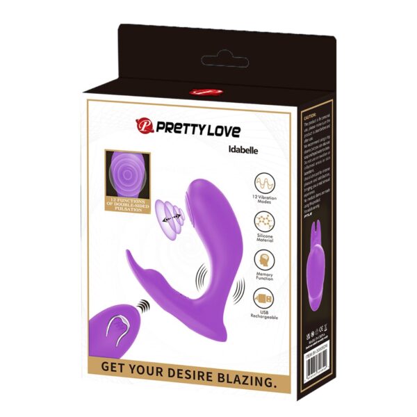 PRETTY LOVE   Idabelle Purple, 12 vibration functions 12 pulse wave settings Wireless remote control - obrazek 10