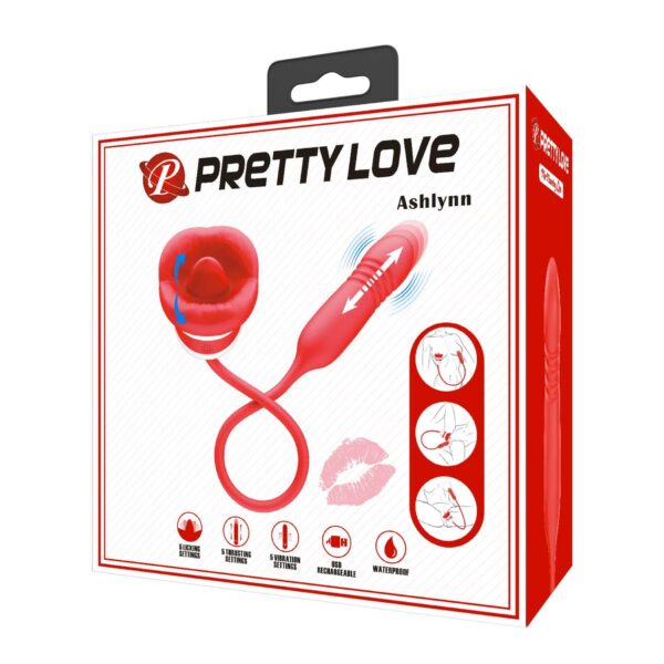 PRETTY LOVE   Ashlynn, 5 vibration functions 5 thrusting settings 5 licking settings - obrazek 7