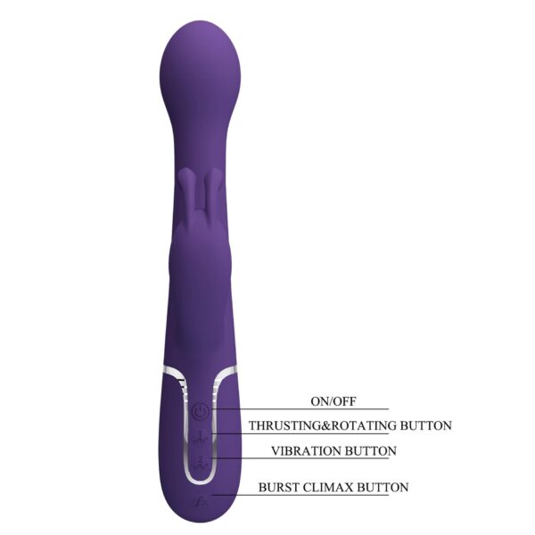 PRETTY LOVE   Dejon dark Purple, 7 vibration functions 4 thrusting settings 4 rotation functions - obrazek 10