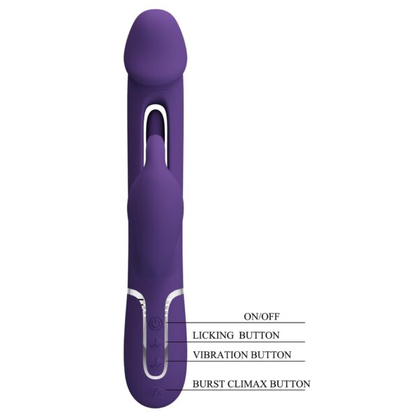PRETTY LOVE   Kampas dark Purple, 7 vibration functions 4 licking settings - obrazek 10