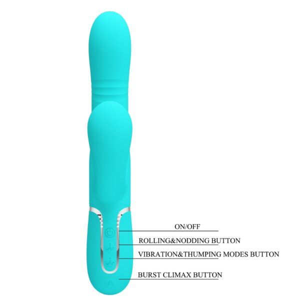 PRETTY LOVE   Mariana light blue, 7 vibration functions, 7 thrusting settings, 4 rolling functions, 4 nodding functions - obrazek 10