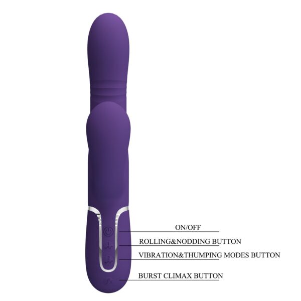 PRETTY LOVE   Mariana dark purple, 7 vibration functions, 7 thrusting settings, 4 rolling functions,4 nodding functions - obrazek 10