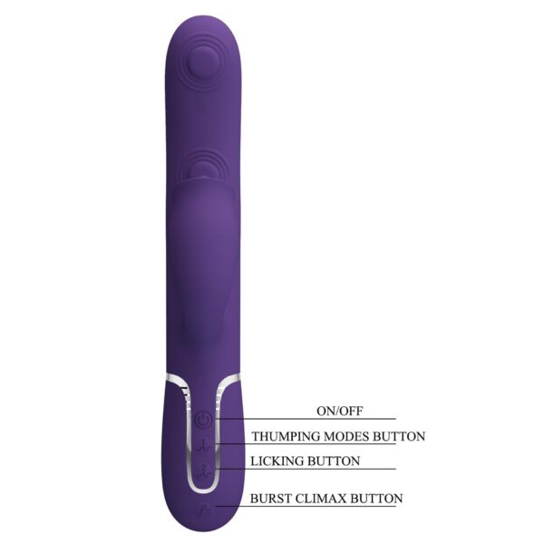 PRETTY LOVE   Gigi dark purple, 7 thumping functions 7 licking modes - obrazek 10