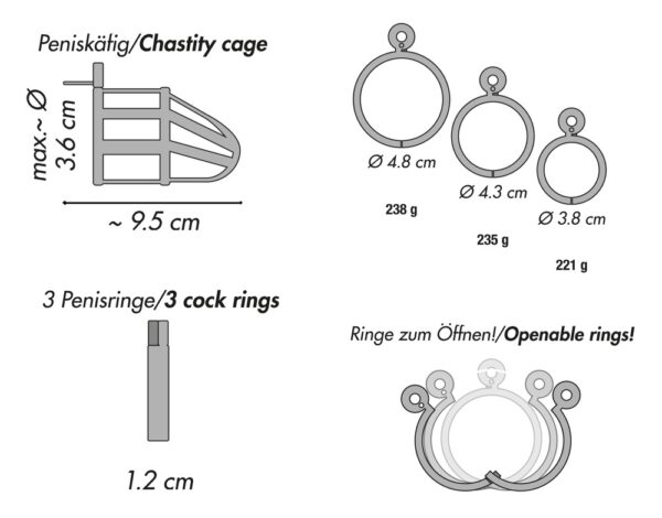 Chastity Cage Stainless Steel - obrazek 10