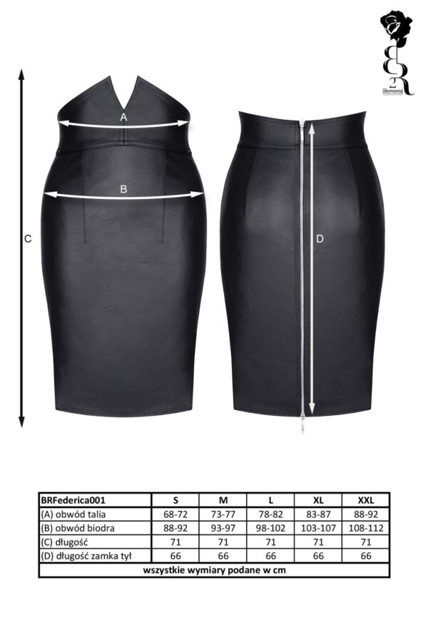Bielizna   BRFEDERICA001 spódnica czarna rozmiar XXL - obrazek 10