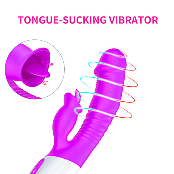 Wibrator Silicon, Vibrator 7 Function and Heating Mode, Purple - obrazek 10
