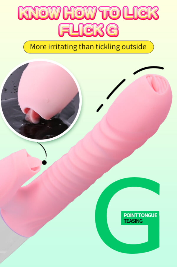 Wibrator Silicone Vibrator USB 7 Function and Thrusting Function / Heating, pink - obrazek 10