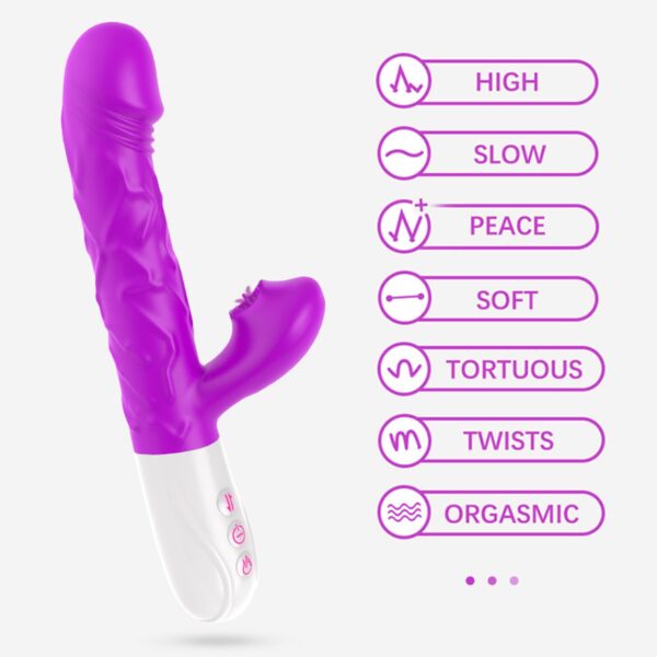 Wibrator  SiliconeTongue Vibrator, USB 10 Function - obrazek 10