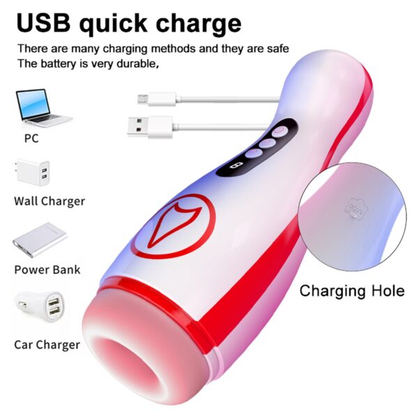 Masturbator   Vibrating  Masturbation Cup , 7 Suction Power, 7 Vibration Setting - obrazek 10