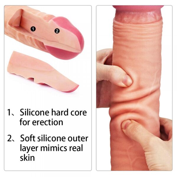 12 Dual Layered Platinum Silicone Cock - obrazek 10
