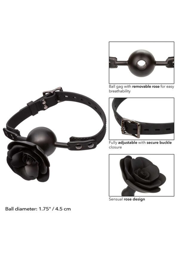 Removable Rose Gag Black - obrazek 10