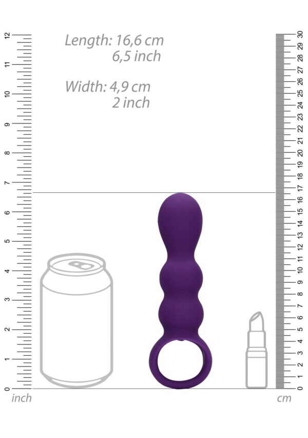 Teardrop Shaped Anal Vibrator   Clear Purple - obrazek 10