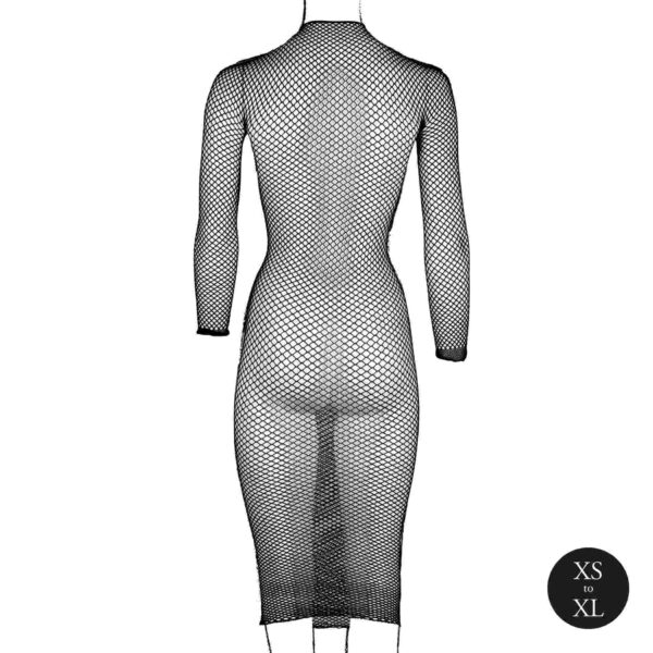 Long dress with fishnet structure and turtle neck. - obrazek 10