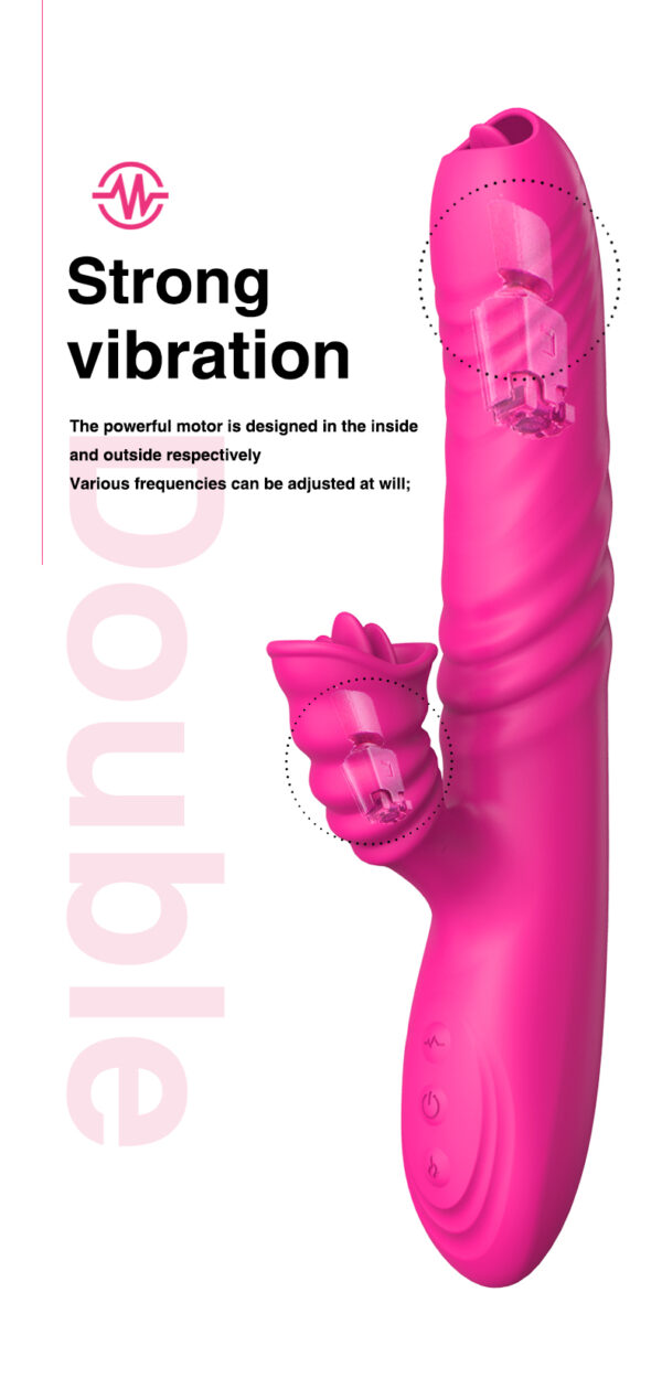 Wibrator Angelia USB 3 functions of thrusting / 20 vibrations Pink - obrazek 10