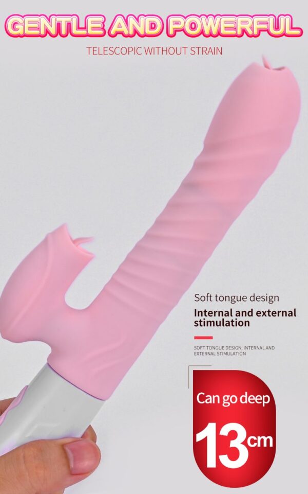 Wibrator Silicone Vibrator USB 7 Function and Thrusting Function / Heating, purple - obrazek 11