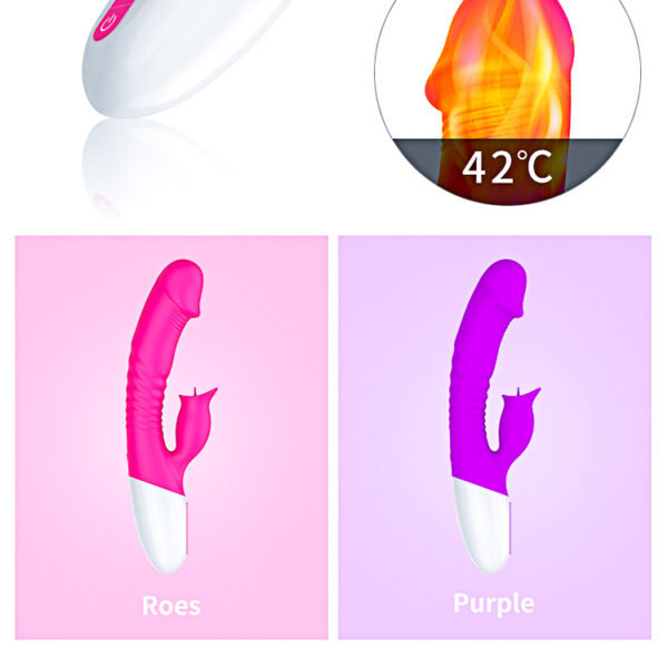 Wibrator Silicon, Vibrator 7 Function and Heating Mode, Purple - obrazek 11