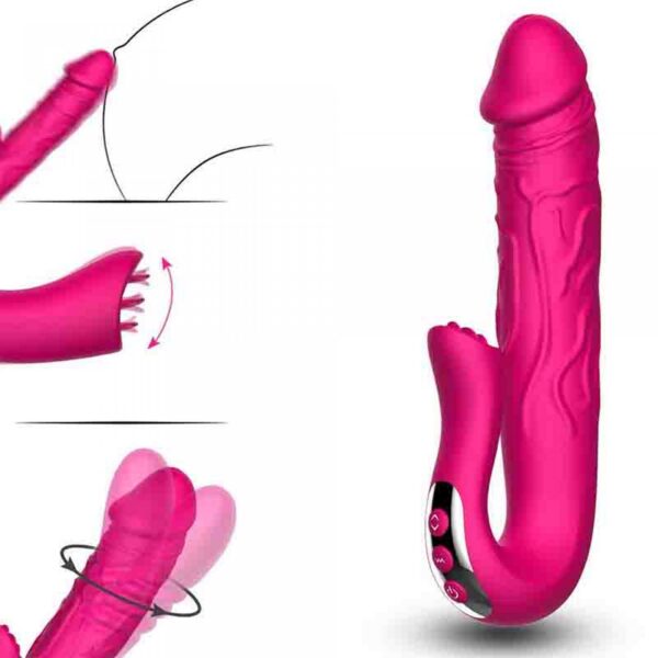 Realistic Tongue Stimulating Dildo Vibrator - obrazek 11
