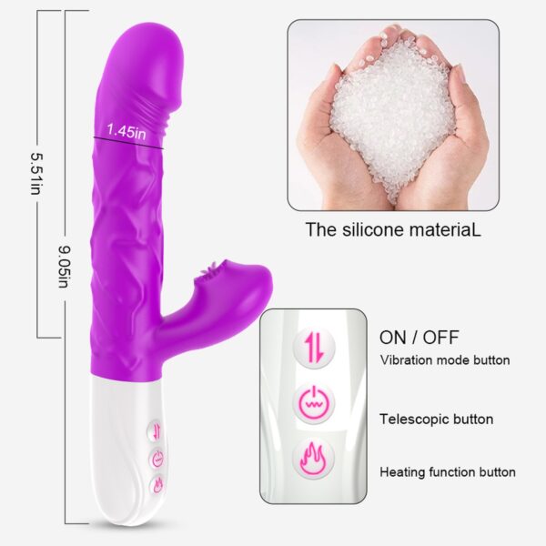 Wibrator  SiliconeTongue Vibrator, USB 10 Function - obrazek 11