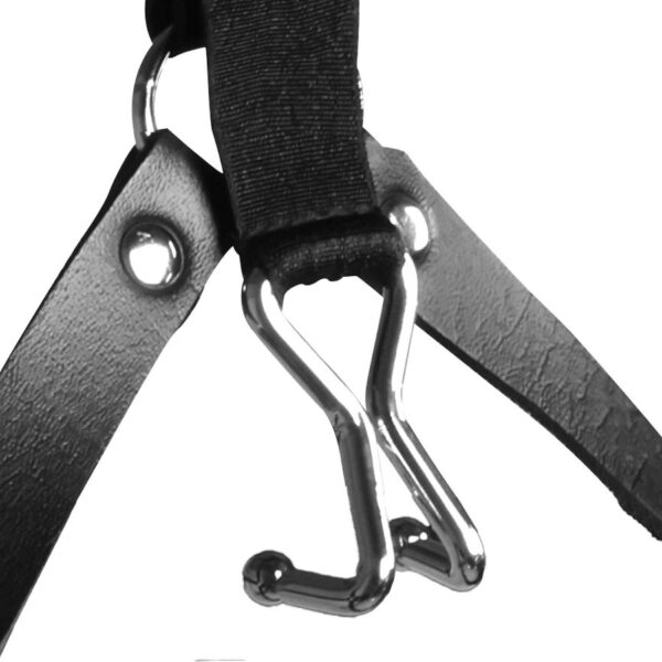 Head Harness with Spider Gag and Nose Hooks   Black - obrazek 11