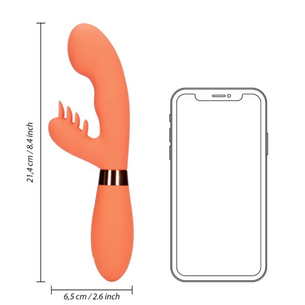 Silicone Rabbit Vibrator with Ribbed Clitoral Stimulator - obrazek 11
