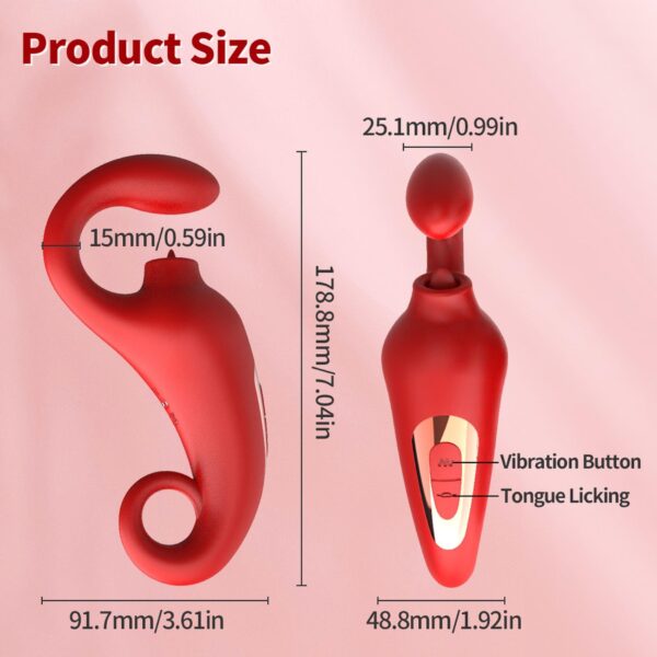Wibrator Merfi, 10 vibration functions, 10 frequency tongue licking USB - obrazek 11