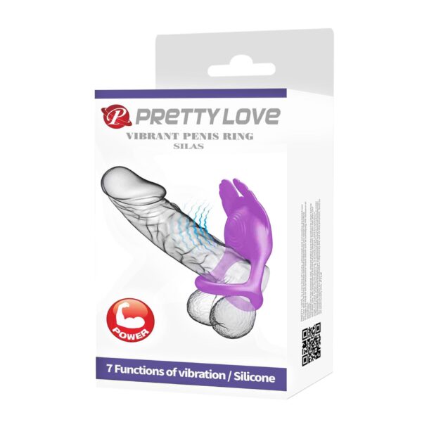 PRETTY LOVE   VIBRANT PENIS RING SILAS Black, 7 vibration functions - obrazek 11