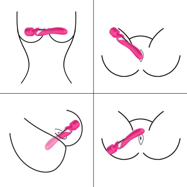 Stymulator   B   Series   Silicone Dual Massager Pulsator USB 7+7 Function (Pink) - obrazek 12