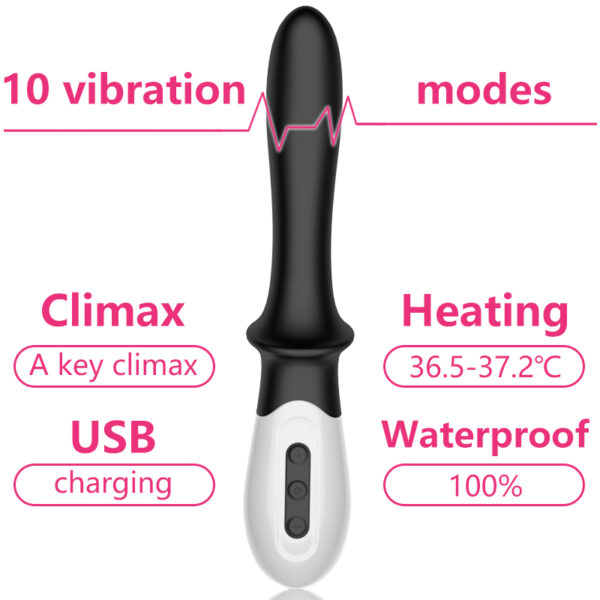 Wibrator Silicone Prostate / G spot Massager USB 10 Function / Heating - obrazek 12