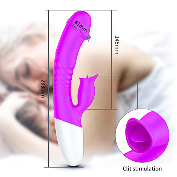 Wibrator Silicon, Vibrator 7 Function and Heating Mode, Purple - obrazek 12