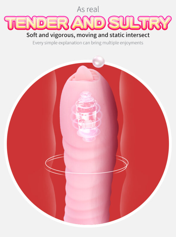 Wibrator Silicone Vibrator USB 7 Function and Thrusting Function / Heating, pink - obrazek 12