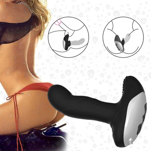 Wibrator Silicone Massager USB 7 Function + Pulsator / Heating BLACK - obrazek 12