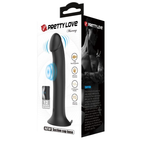 PRETTY LOVE   Murray BLACK, 12 vibration functions 12 pulse wave settings Suction base - obrazek 12