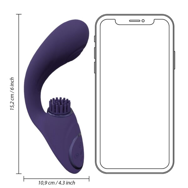 Gen   Rechargeable Triple Action G Spot Vibrator with Pulse Wave  and Vibrating Bristles   Purple - obrazek 12