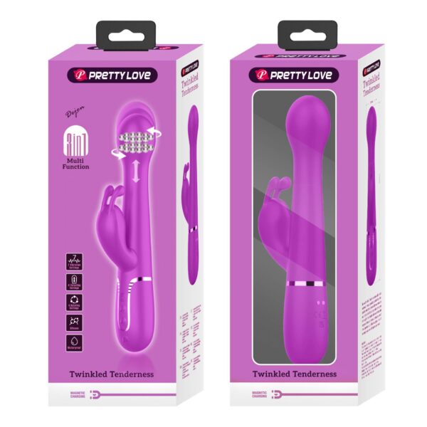 PRETTY LOVE   Dejon Twinkled Tenderness Purple, 7 vibration functions 4 thrusting settings 4 rotation functions - obrazek 12