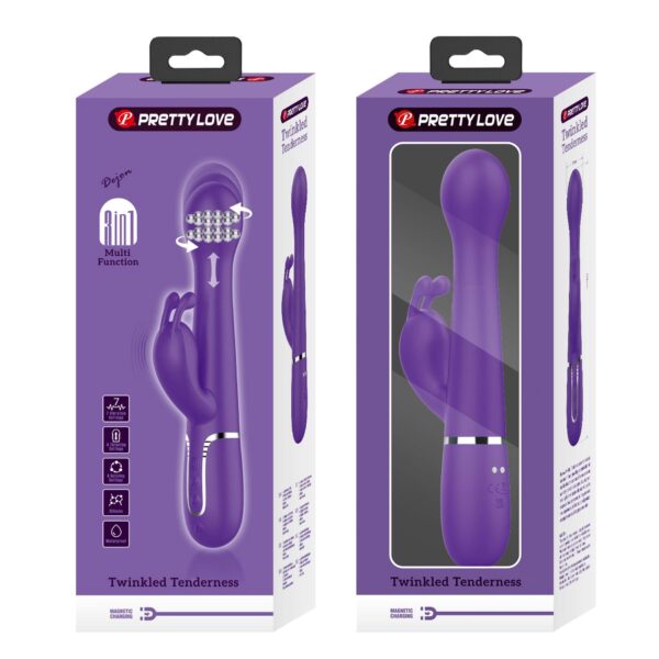 PRETTY LOVE   Dejon dark Purple, 7 vibration functions 4 thrusting settings 4 rotation functions - obrazek 12