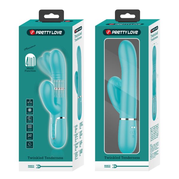 PRETTY LOVE   Mariana light blue, 7 vibration functions, 7 thrusting settings, 4 rolling functions, 4 nodding functions - obrazek 12