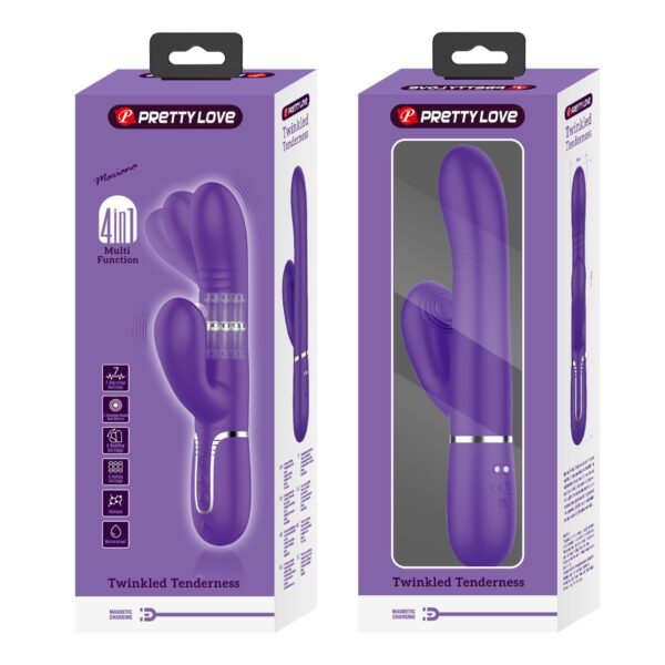 PRETTY LOVE   Mariana dark purple, 7 vibration functions, 7 thrusting settings, 4 rolling functions,4 nodding functions - obrazek 12