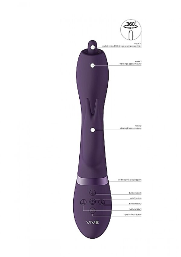 Wibrator Nilo   Pinpoint Rotating G spot Rabbit   Purple - obrazek 11