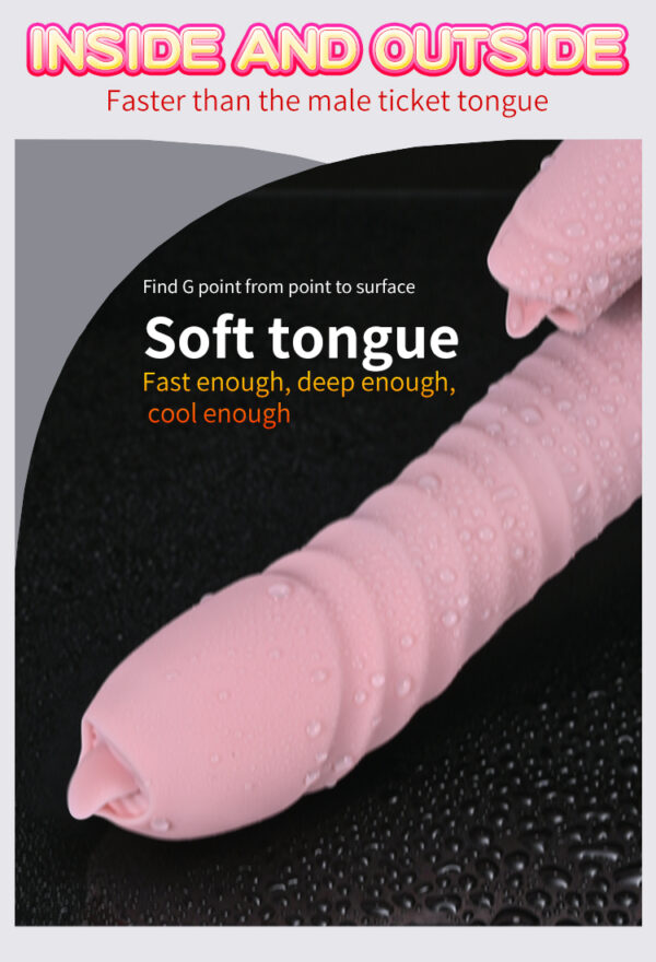 Wibrator Silicone Vibrator USB 7 Function and Thrusting Function / Heating, pink - obrazek 13