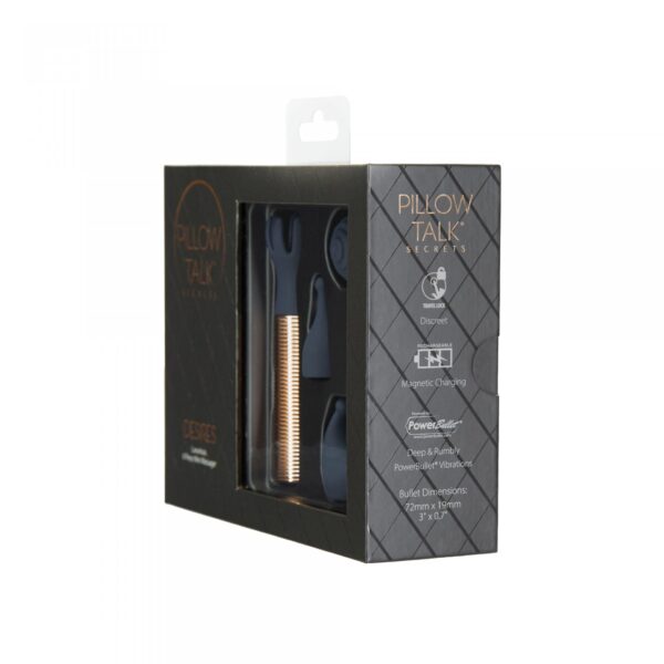 Pillow Talk   Secrets Choices 6 Piece Mini Massager Set Navy Blue/Rose Gold - obrazek 13