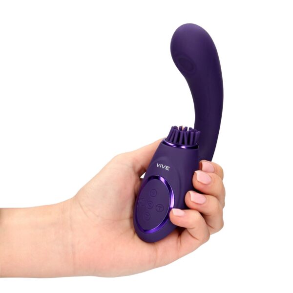 Gen   Rechargeable Triple Action G Spot Vibrator with Pulse Wave  and Vibrating Bristles   Purple - obrazek 13