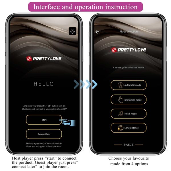 PRETTY LOVE   HECTOR, 12 vibration functions 5 electric shock functions Mobile APP remote control - obrazek 13