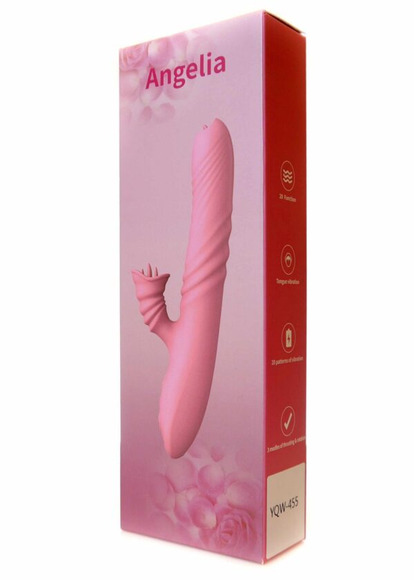 Wibrator Angelia USB 3 functions of thrusting / 20 vibrations Pink - obrazek 12