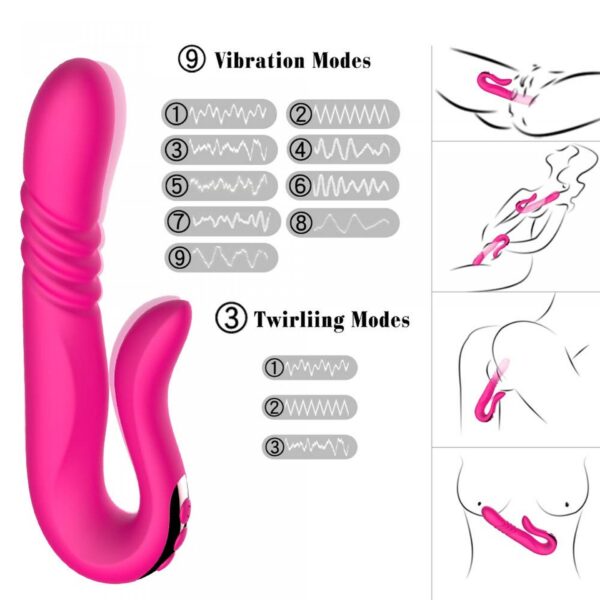 Deluxe Twirling Vibrating Thruster RED - obrazek 14