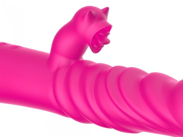 Tongue licking Triple Stimulation Thrusting Vibrator - obrazek 14