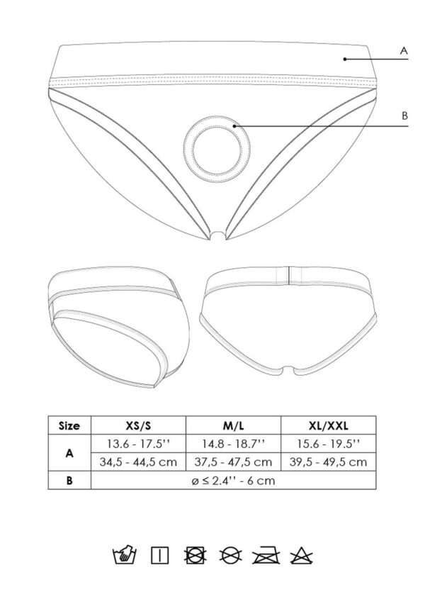 Vibrating Strap on High cut Brief   XL/XXL - obrazek 14