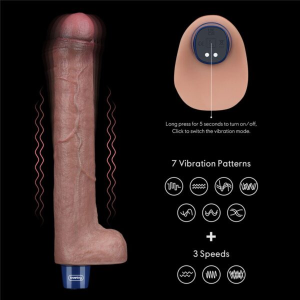 10.5 REAL SOFTEE Rechargeable Silicone Vibrating Dildo - obrazek 14