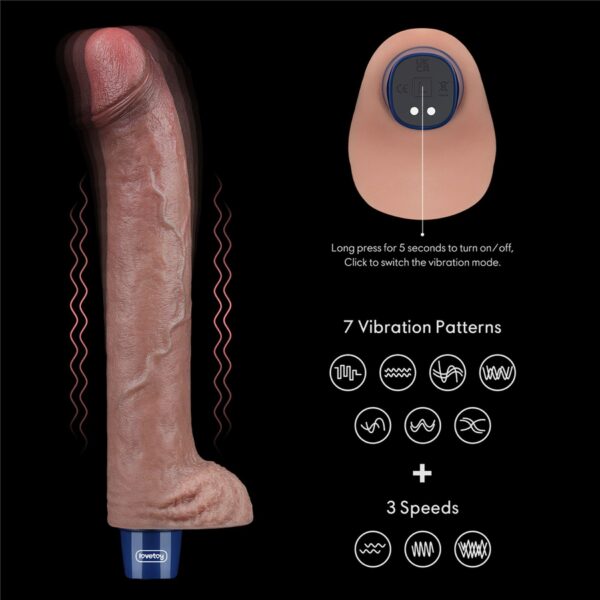 11 REAL SOFTEE Rechargeable Silicone Vibrating Dildo - obrazek 14