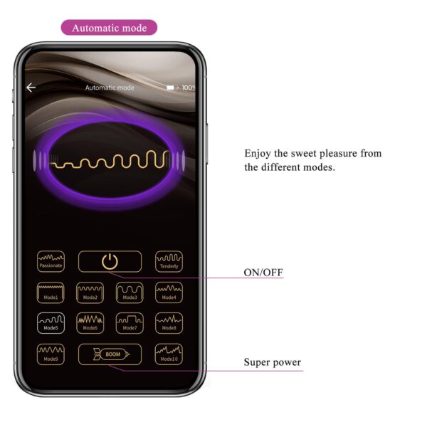 PRETTY LOVE   Doreen, 12 vibration functions 3 electric shock functions Mobile APP Long distance Control - obrazek 14